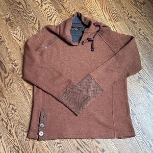 Prana Woman’s Cowl Neck Sweater in Rich Brown
